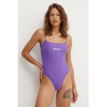 HUGO costum de baie dintr-o bucată culoarea negru, cupa usor rigidizata, 50492422