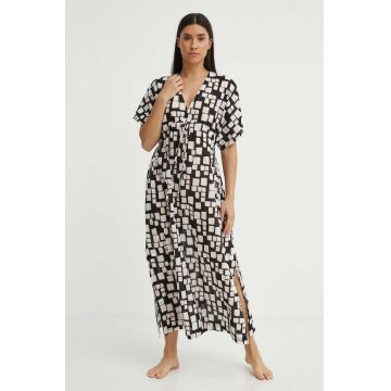 Max Mara Beachwear rochie de plajă din bumbac culoarea negru, 2416221059600