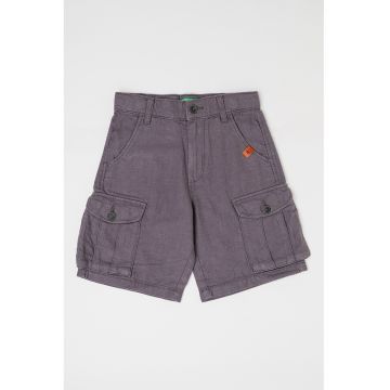 Pantaloni scurti cargo din amestec de in