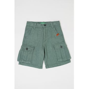 Pantaloni scurti cargo din amestec de in