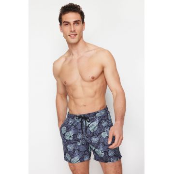 Pantaloni scurti de baie cu model si talie ajustabila