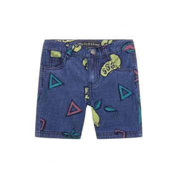 Pantaloni scurti de denim cu imprimeu grafic