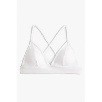 Sutien de baie cu cupe triunghiulare si aspect texturat