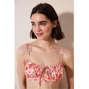 Sutien de baie cu model floral si decupaj
