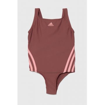 adidas Performance costum de baie dintr-o bucată pentru copii 3S SWIMSUIT culoarea roz, IY5067