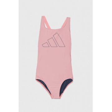adidas Performance costum de baie dintr-o bucată pentru copii BIG BARS SUIT G culoarea roz, IT2679