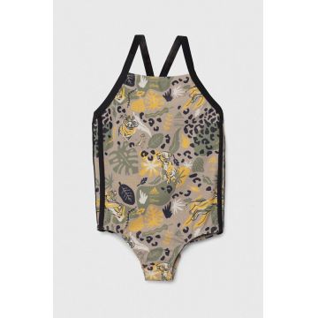 adidas Performance costum de baie dintr-o bucată pentru copii DY LK SWIM SUIT x Disney culoarea maro, IS5473