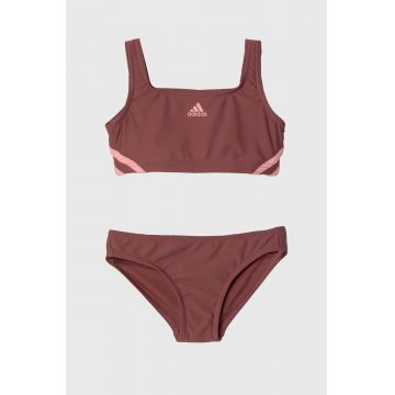 adidas Performance costum de baie pentru copii din două piese 3S BIKINI culoarea roz, IY5069