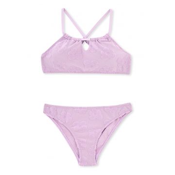 Costum de baie in doua piese cu model floral