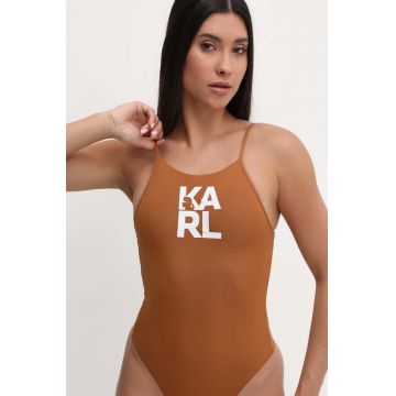 Karl Lagerfeld costum de baie dintr-o bucată culoarea negru, cupa moale