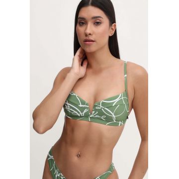 Karl Lagerfeld sutien de baie culoarea verde, cupa usor rigidizata, 245W2200