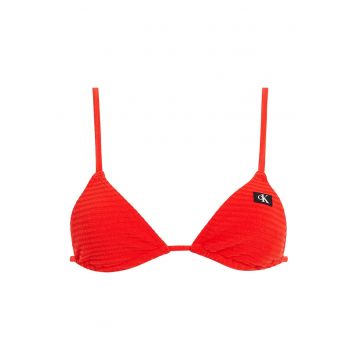 Sutien de baie striat cu cupe triunghiulare