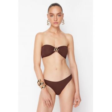 Costum de baie in doua piese cu model uni