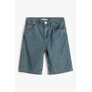 Bermude din denim cu model uni