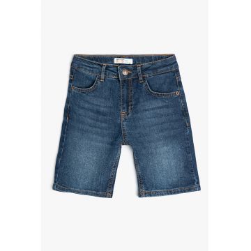 Bermude din denim cu model uni
