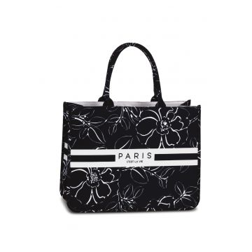 Geanta  F50414 - Negru cu imprimeu floral
