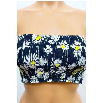 Sutien de baie cu imprimeu floral, negru, XS