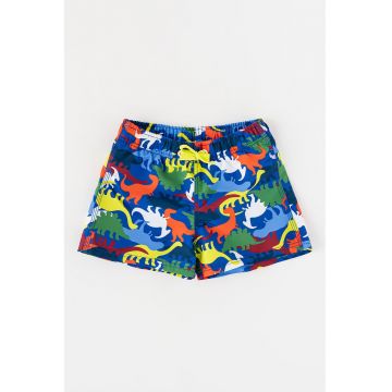 Pantaloni scurti de baie cu imprimeu si snur