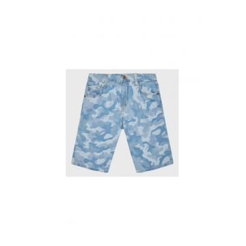 KIDS - Pantaloni scurti din denim cu model camuflaj