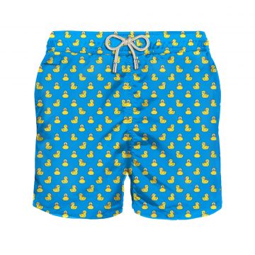 Boy light fabric swim shorts with ducky print 12 years