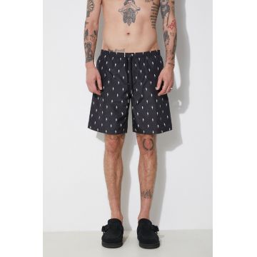Neil Barrett pantaloni scurti de baie All-Over Micro Bolts Swim Long Shorts culoarea negru, MY58026B-Y068-524N Neil Barrett pantaloni scurti de baie All-Over Micro Bolts Swim Long Shorts culoarea negru, MY58026B-Y068-524N