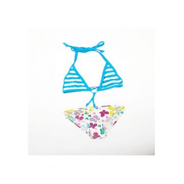Costum de baie copii -  cu fluturasi - 60439 - Alb