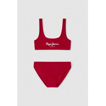 Costum de baie din doua piese cu logo