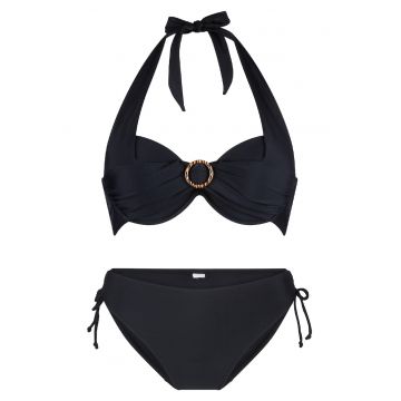 Costum de baie din doua piese cu model uni