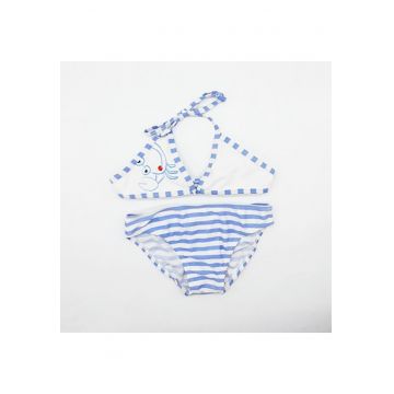 Costum de baie fetite -  cu dungi - 61429 - Albastru