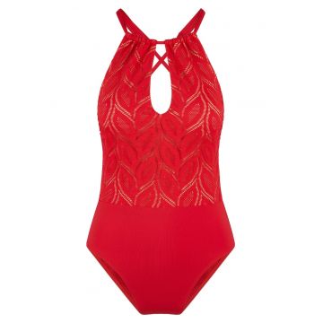 Costum de baie intreg cu bretele incrucisate pe partea din spate
