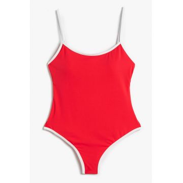 Costum de baie intreg cu bretele subtiri
