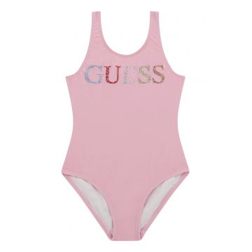 Costum de baie intreg cu logo din strasuri