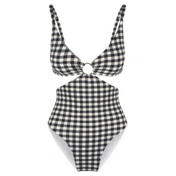 Costum de baie intreg cu model in carouri 31379