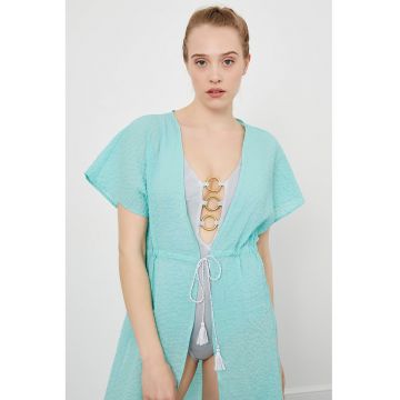 Kimono uni cu maneci scurte