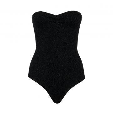 One piece swimming suit soleil w crinkle lurex s/m