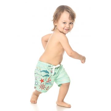 Pantaloni scurti de baie cu imprimeu nautic