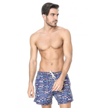 Pantaloni scurti de baie cu imprimeu nautic