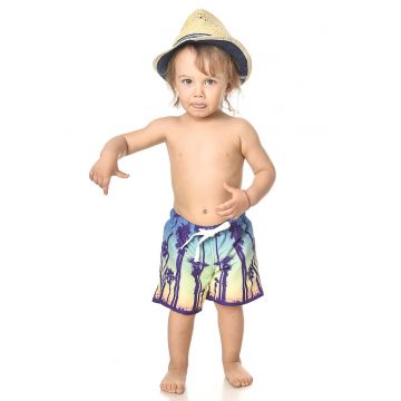 Pantaloni scurti de baie cu imprimeu tropical