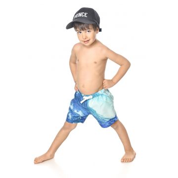 Pantaloni scurti de baie cu model si snururi de ajustare