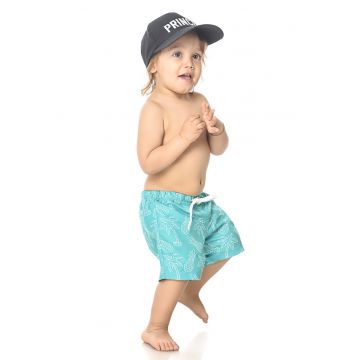 Pantaloni scurti de baie cu snur de ajustare si imprimeu cu fructe