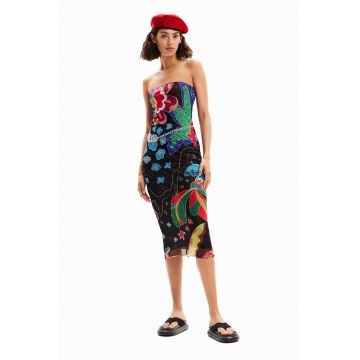 Rochie de plaja cu imprimeu - fara maneci