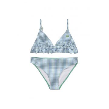 Costum de baie cu doua piese si model in carouri