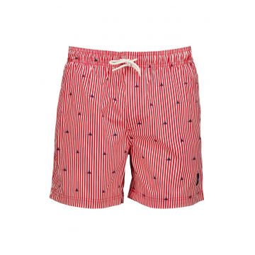 Costum de baie cu imprimeu si snur
