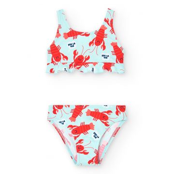 Costum de baie din doua piese cu design grafic