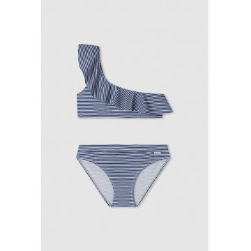 Costum de baie in dungi cu volan