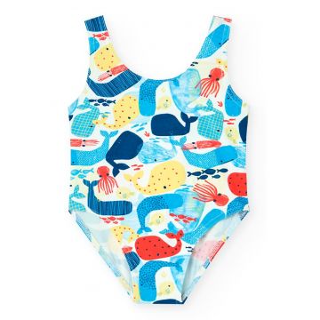 Costum de baie intreg cu design grafic