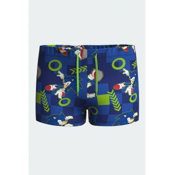 Pantaloni scurti cu snur si imprimeu Sonic