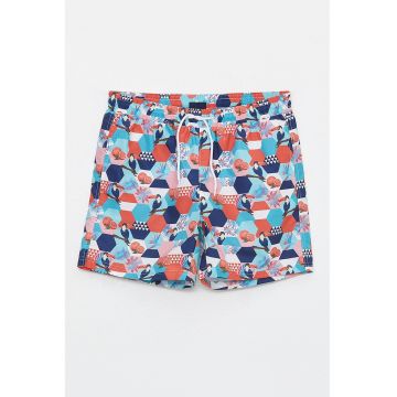 Pantaloni scurti cu snururi si imprimeu