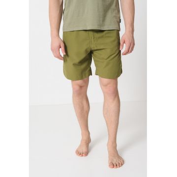 Pantaloni scurti de baie cu buzunare si model uni
