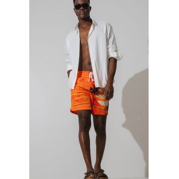 Pantaloni scurti de baie cu imprimeu tropical